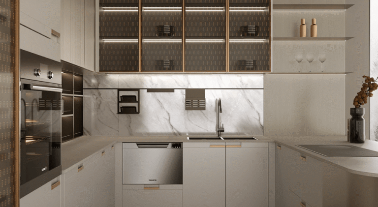 Cabinets with built-in lighting features